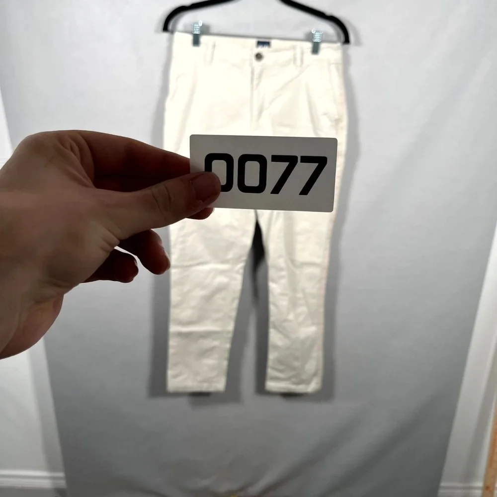 Gap Chino Pants Mens 31W White Slash Pockets Relaxed‎ Fit Outdoor Straight Leg